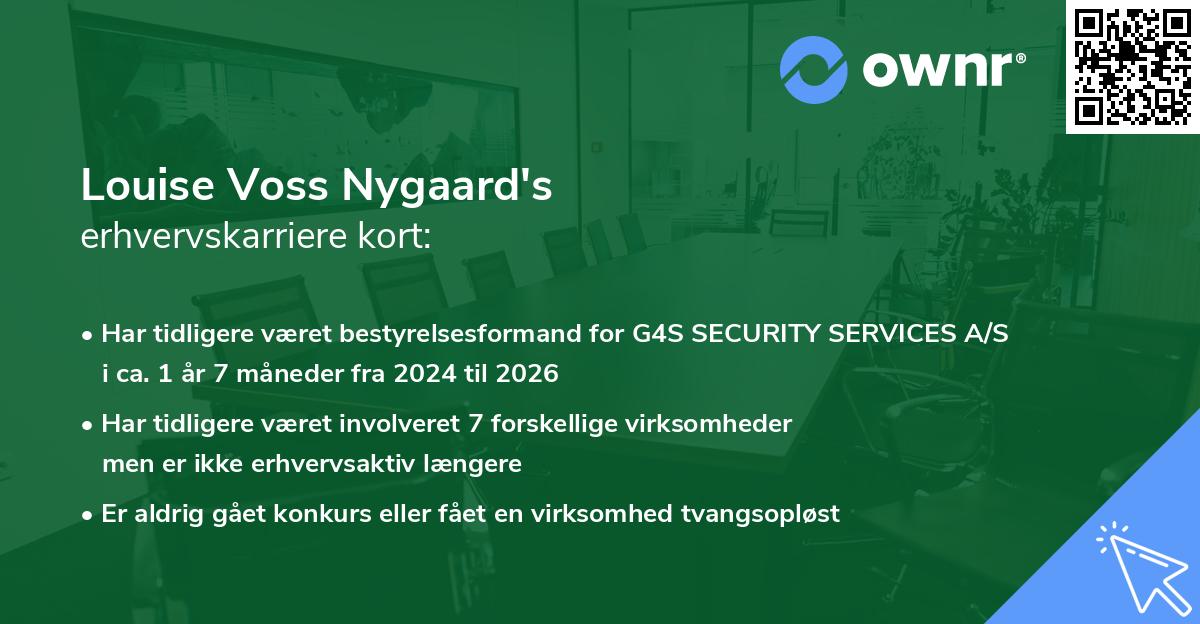 Louise Voss Nygaard's erhvervskarriere kort