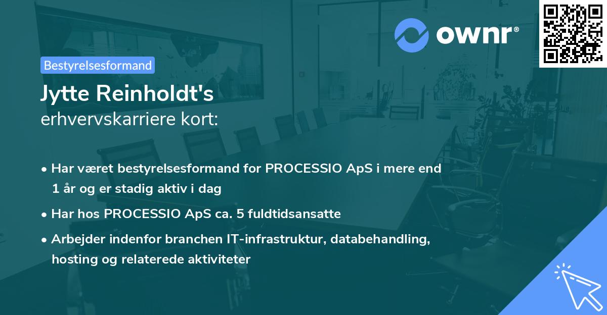 Jytte Reinholdt's erhvervskarriere kort