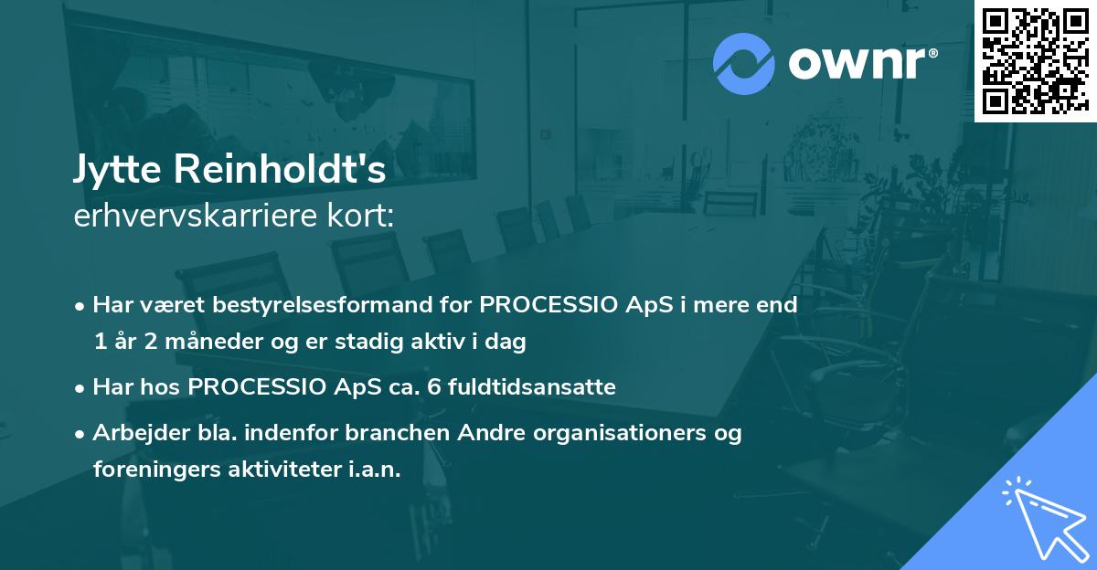 Jytte Reinholdt's erhvervskarriere kort