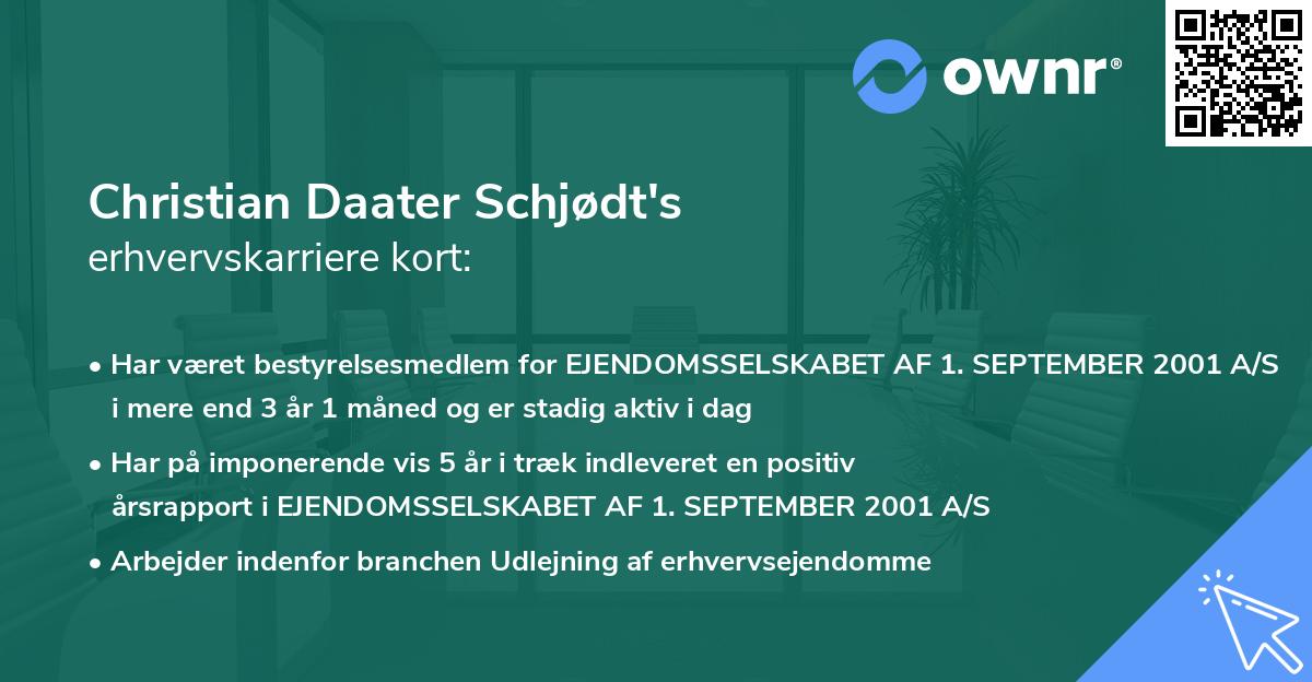 Christian Daater Schjødt's erhvervskarriere kort