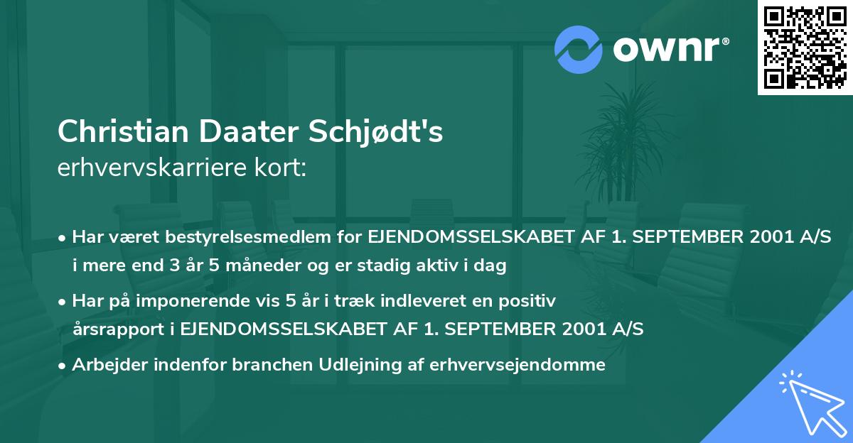 Christian Daater Schjødt's erhvervskarriere kort