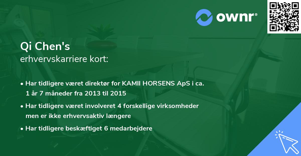 Qi Chen's erhvervskarriere kort