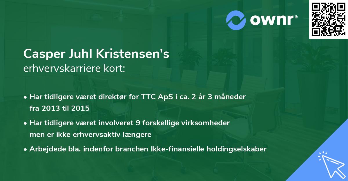 Casper Juhl Kristensen's erhvervskarriere kort