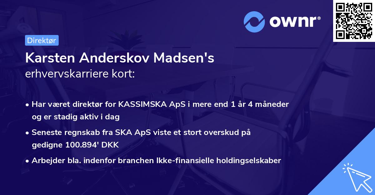 Karsten Anderskov Madsen's erhvervskarriere kort