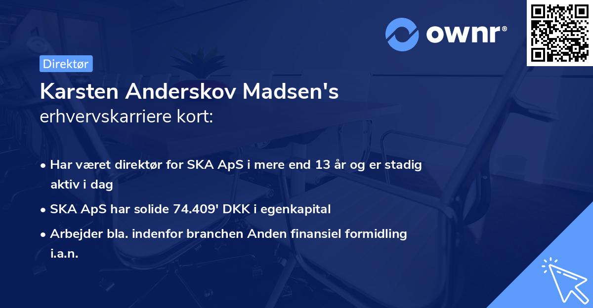 Karsten Anderskov Madsen's erhvervskarriere kort