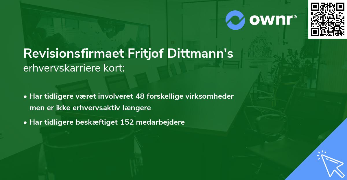 Revisionsfirmaet Fritjof Dittmann's erhvervskarriere kort