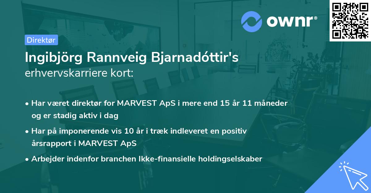 Ingibjörg Rannveig Bjarnadóttir's erhvervskarriere kort