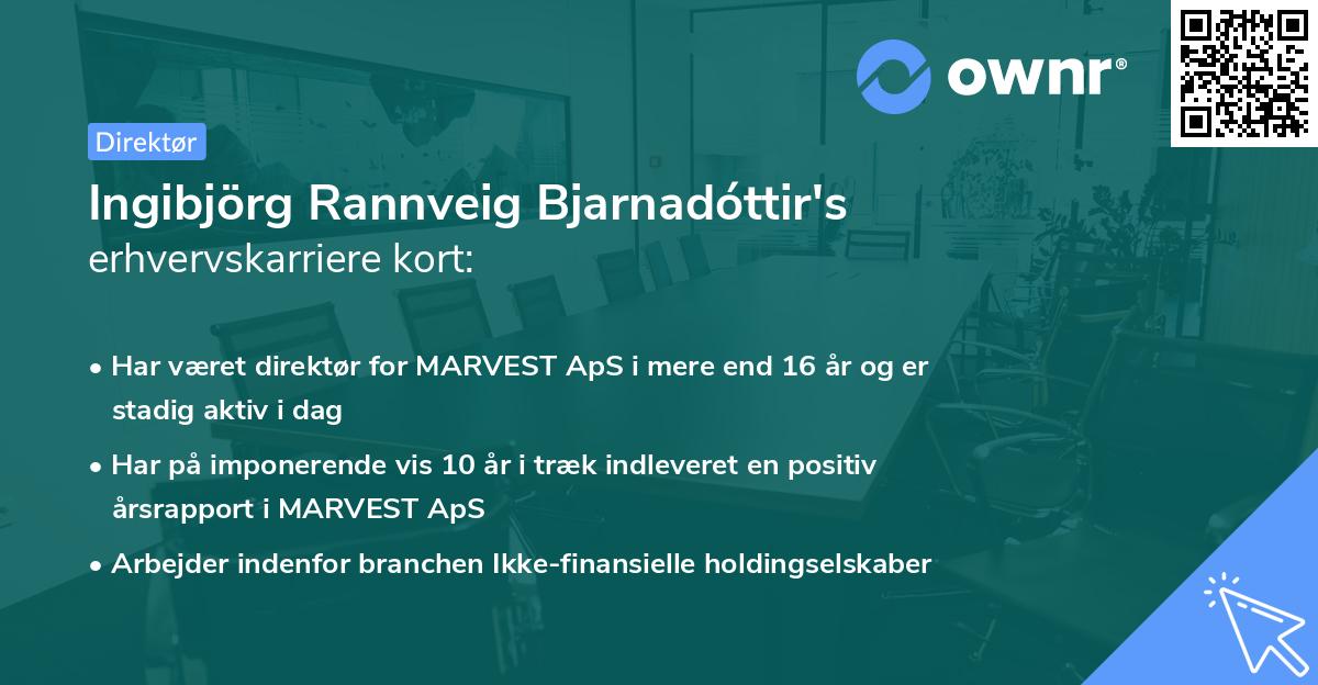 Ingibjörg Rannveig Bjarnadóttir's erhvervskarriere kort