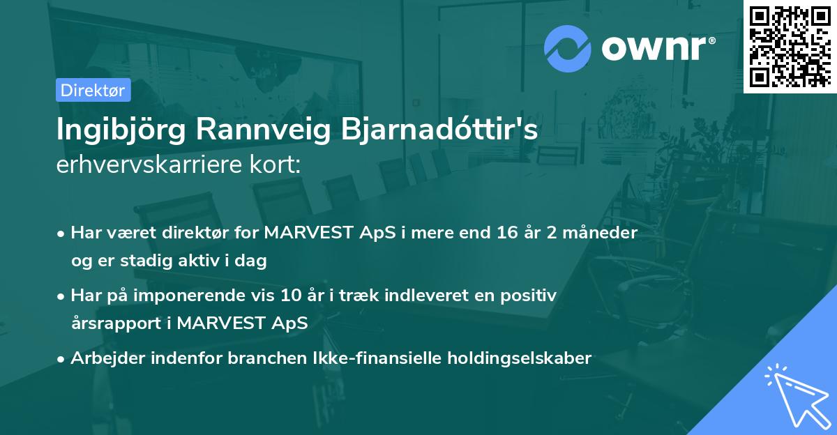 Ingibjörg Rannveig Bjarnadóttir's erhvervskarriere kort