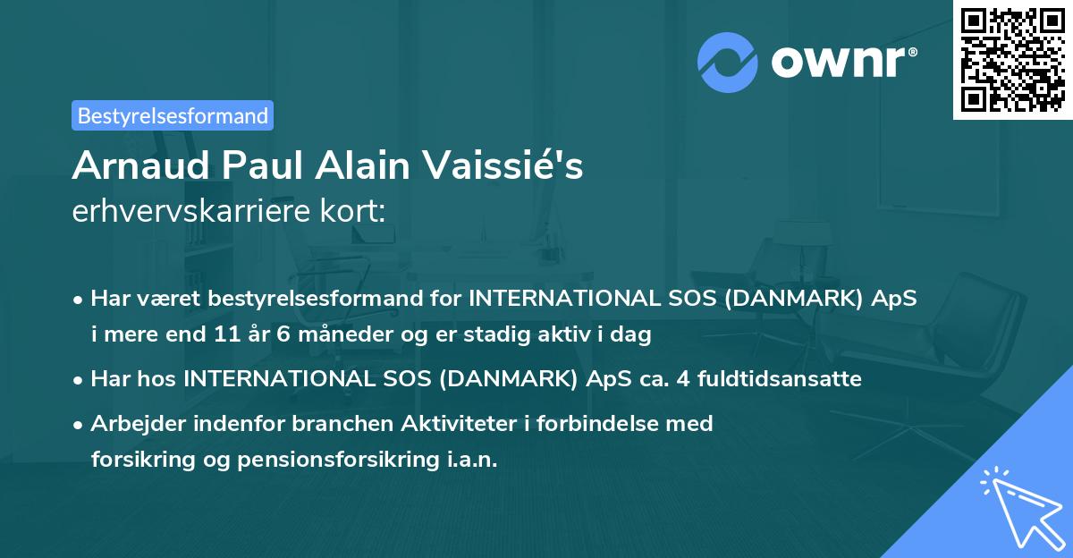 Arnaud Paul Alain Vaissié's erhvervskarriere kort
