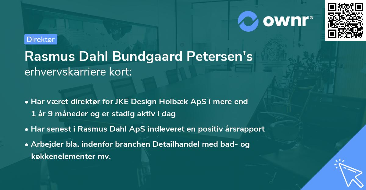 Rasmus Dahl Bundgaard Petersen's erhvervskarriere kort