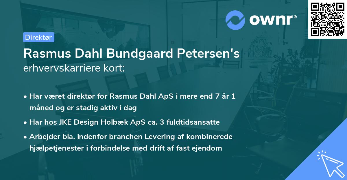 Rasmus Dahl Bundgaard Petersen's erhvervskarriere kort