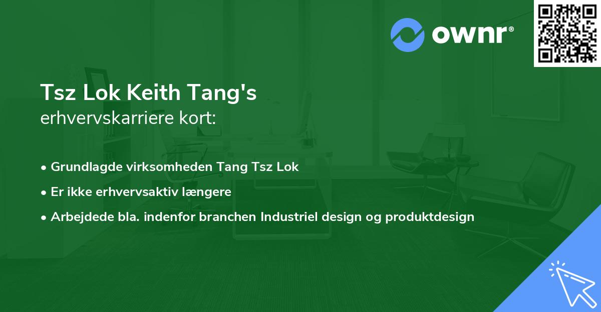 Tsz Lok Keith Tang's erhvervskarriere kort