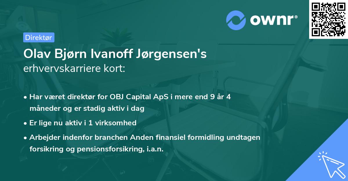 Olav Bjørn Ivanoff Jørgensen's erhvervskarriere kort