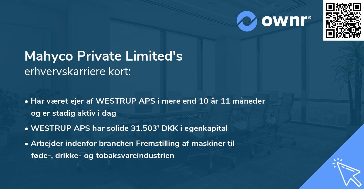 Mahyco Private Limited's erhvervskarriere kort