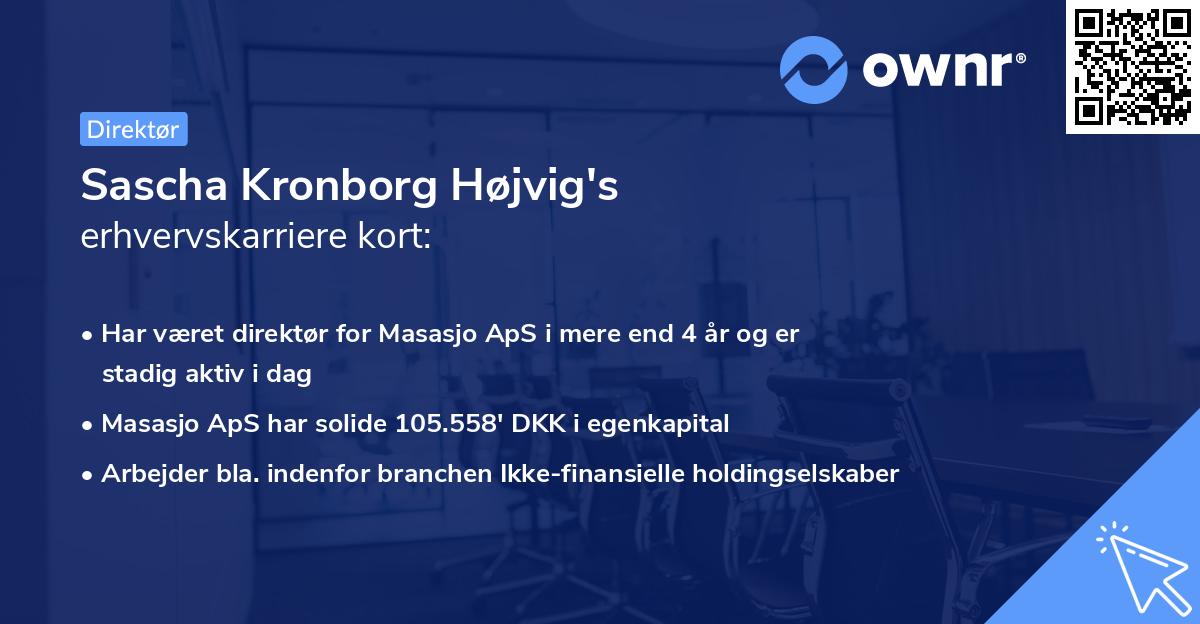 Sascha Kronborg Højvig's erhvervskarriere kort