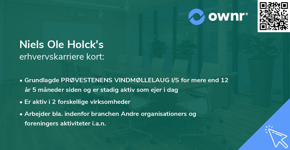 Niels Ole Holck's erhvervskarriere kort