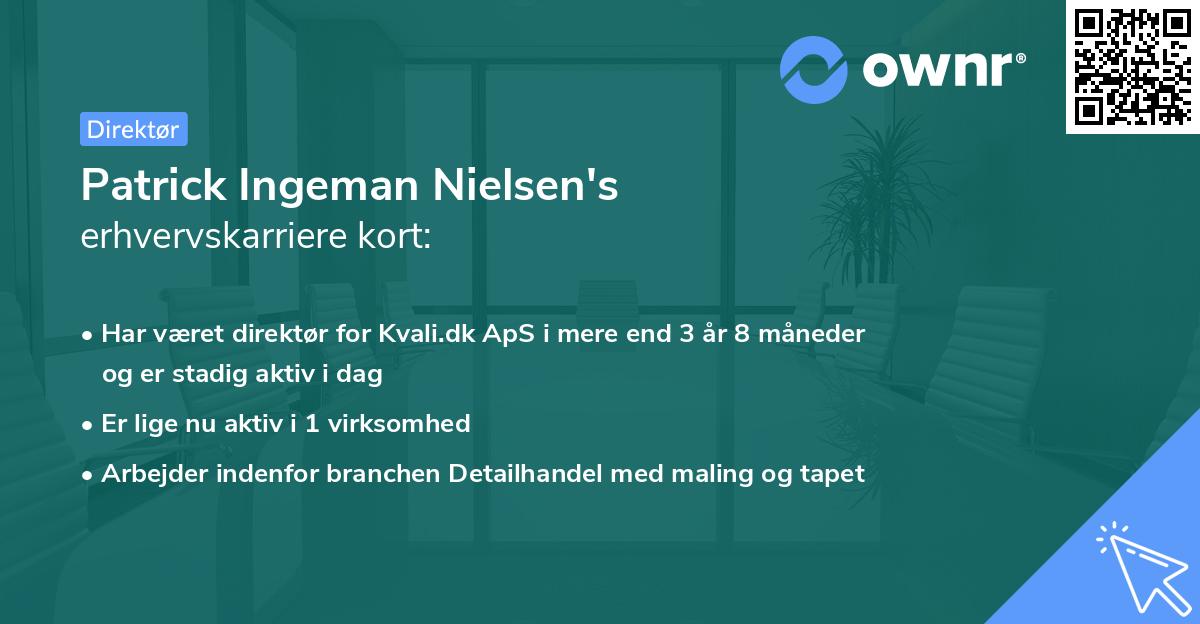 Patrick Ingeman Nielsen's erhvervskarriere kort