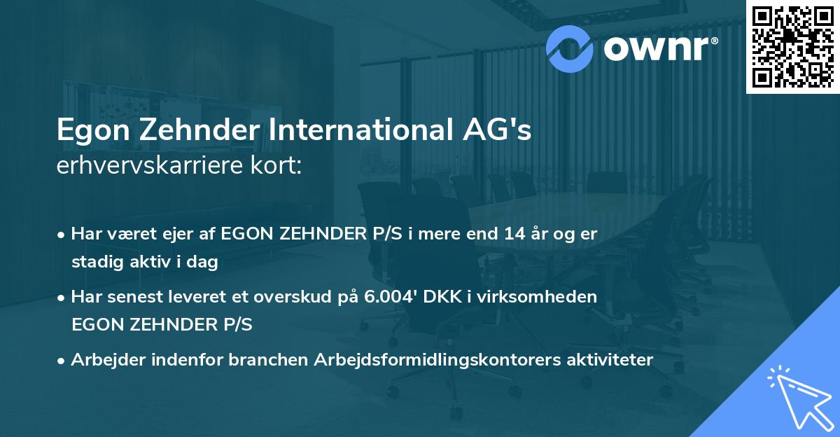 Egon Zehnder International AG's erhvervskarriere kort