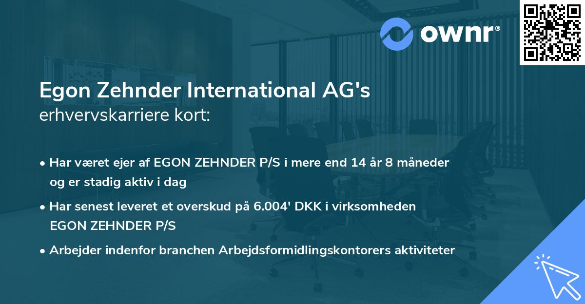 Egon Zehnder International AG's erhvervskarriere kort