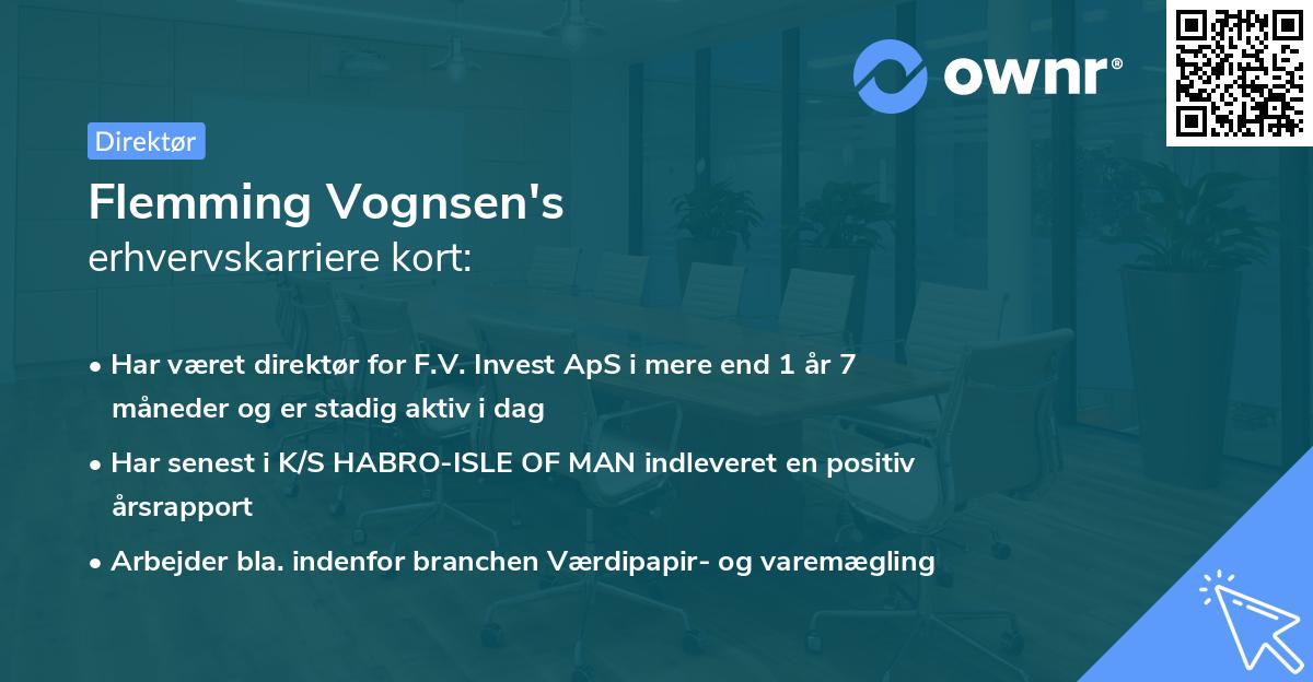 Flemming Vognsen's erhvervskarriere kort