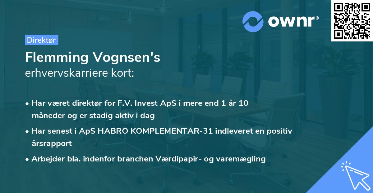 Flemming Vognsen's erhvervskarriere kort
