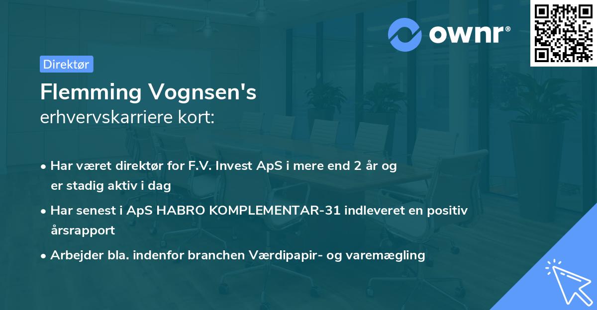 Flemming Vognsen's erhvervskarriere kort