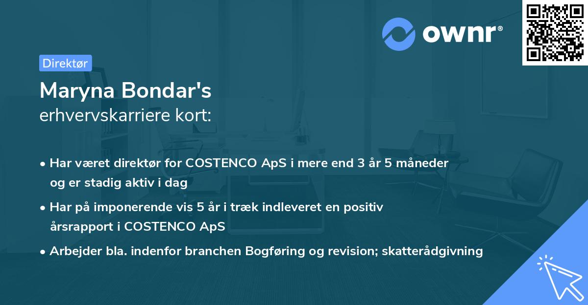 Maryna Bondar's erhvervskarriere kort