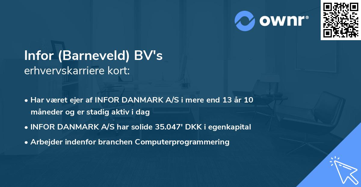 Infor (Barneveld) BV's erhvervskarriere kort
