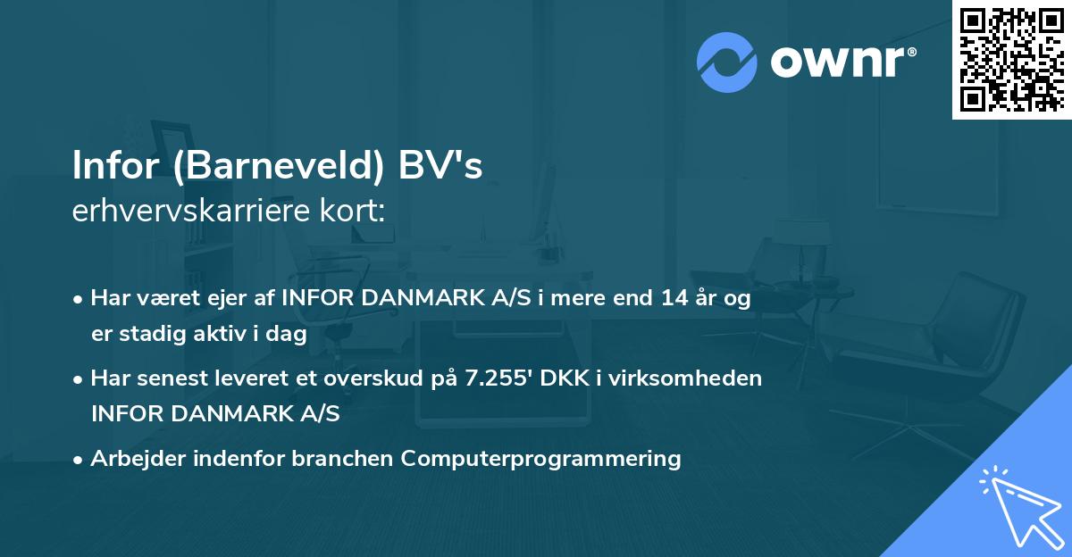 Infor (Barneveld) BV's erhvervskarriere kort
