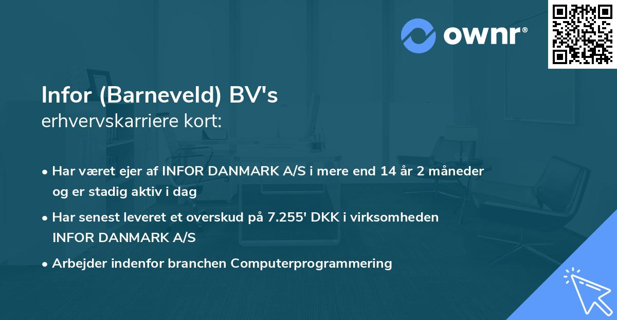 Infor (Barneveld) BV's erhvervskarriere kort