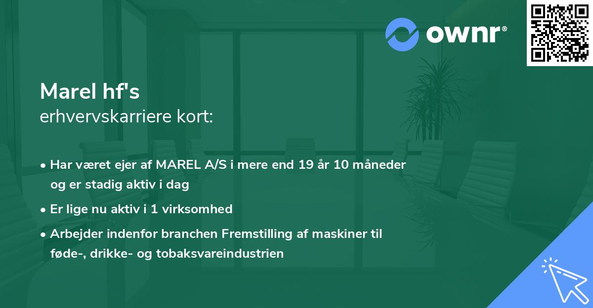 Marel hf's erhvervskarriere kort