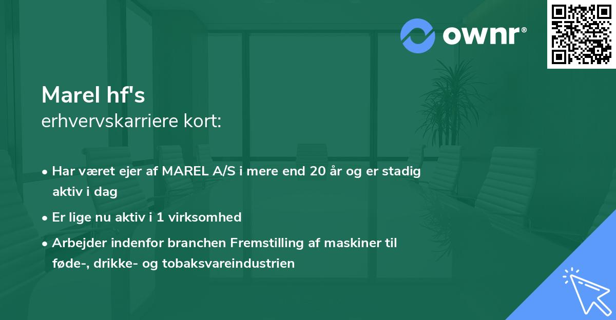 Marel hf's erhvervskarriere kort