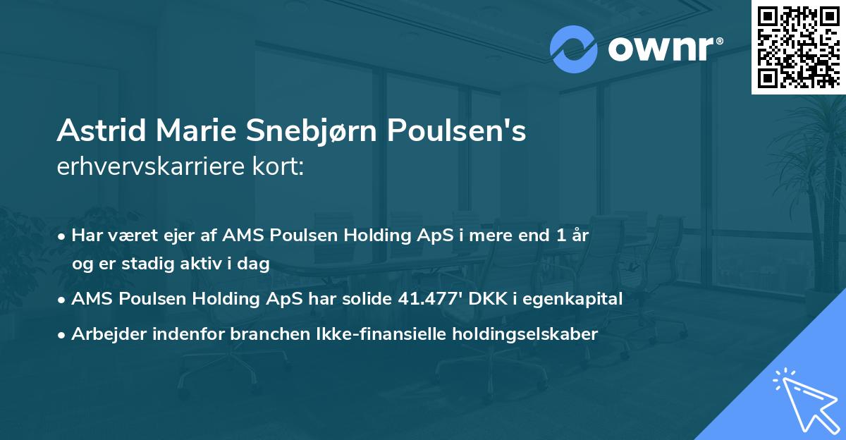 Astrid Marie Snebjørn Poulsen's erhvervskarriere kort