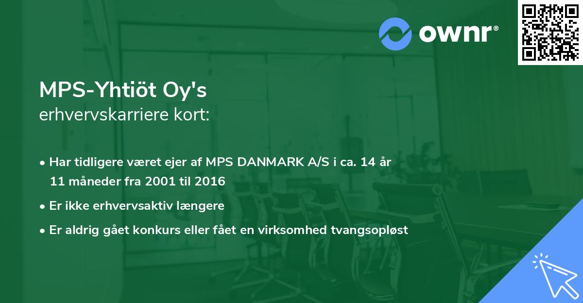 MPS-Yhtiöt Oy's erhvervskarriere kort