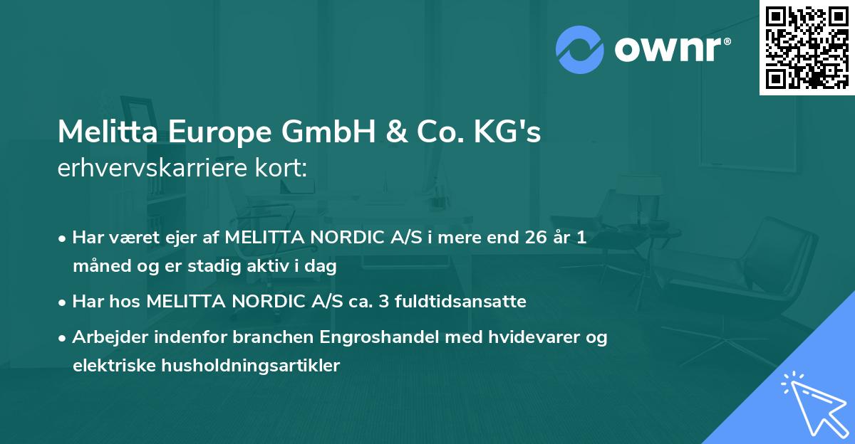 Melitta Europe GmbH & Co. KG's erhvervskarriere kort