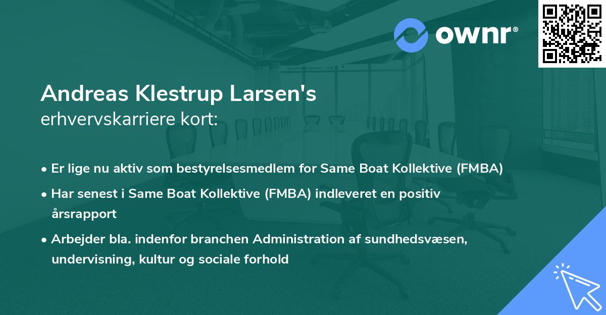 Andreas Klestrup Larsen's erhvervskarriere kort