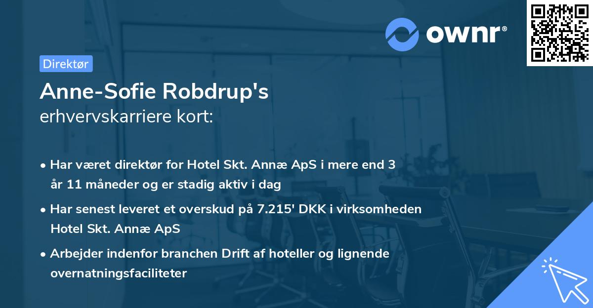 Anne-Sofie Robdrup's erhvervskarriere kort