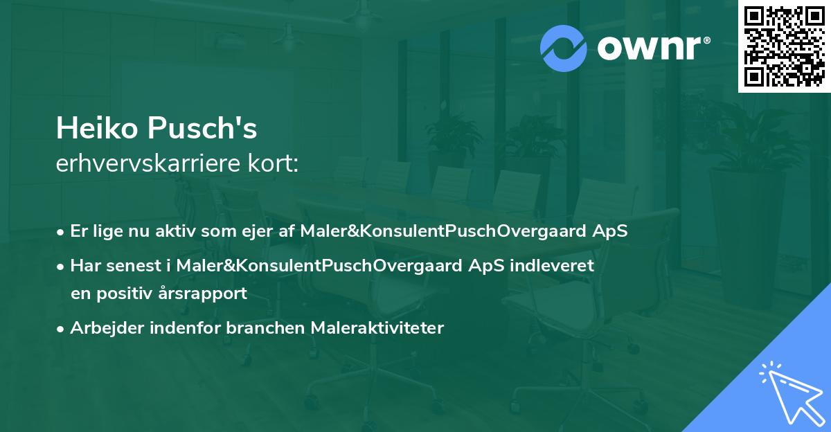 Heiko Pusch's erhvervskarriere kort