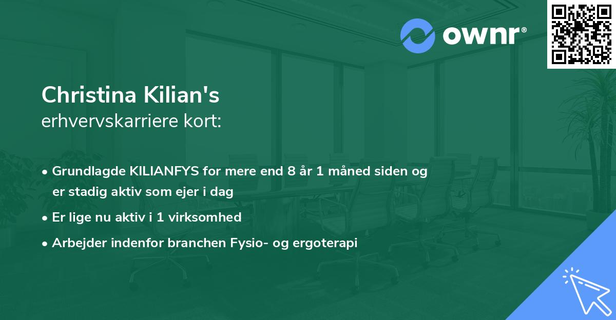 Christina Kilian's erhvervskarriere kort