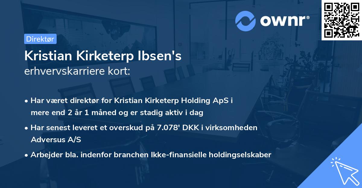 Kristian Kirketerp Ibsen's erhvervskarriere kort