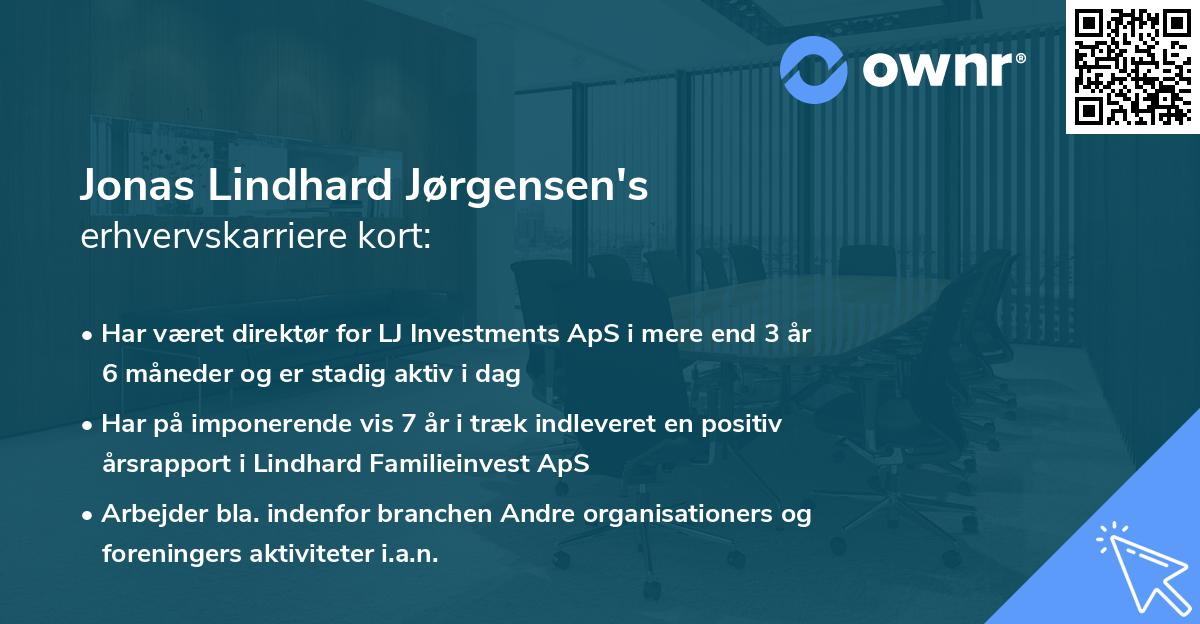 Jonas Lindhard Jørgensen's erhvervskarriere kort