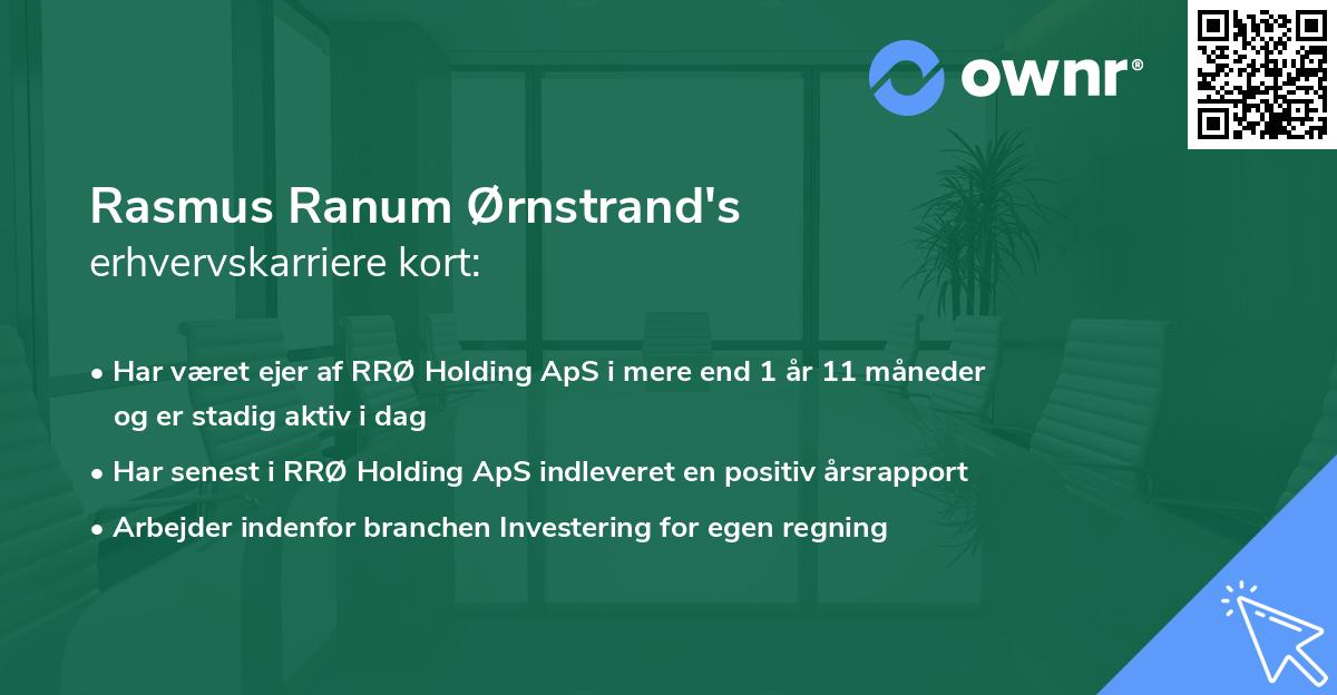 Rasmus Ranum Ørnstrand's erhvervskarriere kort