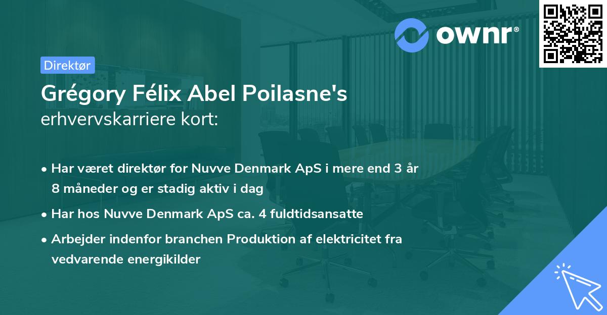 Grégory Félix Abel Poilasne's erhvervskarriere kort