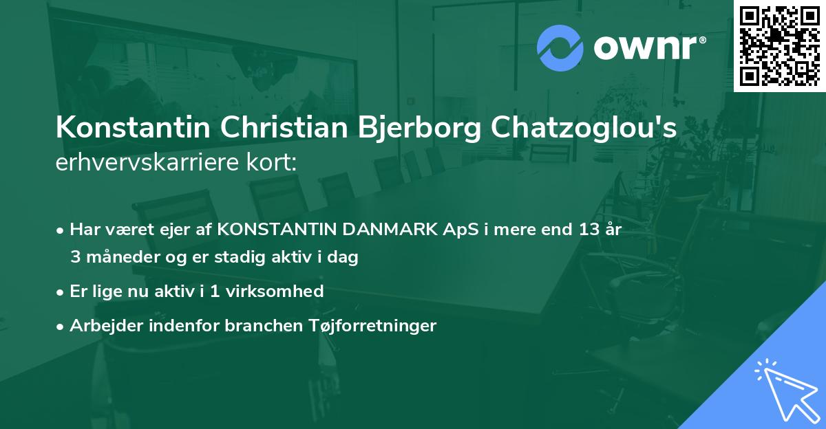 Konstantin Christian Bjerborg Chatzoglou's erhvervskarriere kort