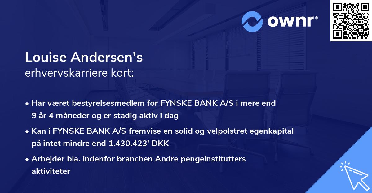 Louise Andersen's erhvervskarriere kort