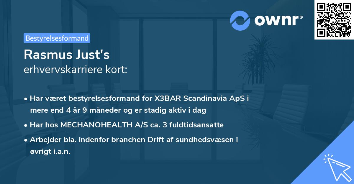 Rasmus Just's erhvervskarriere kort