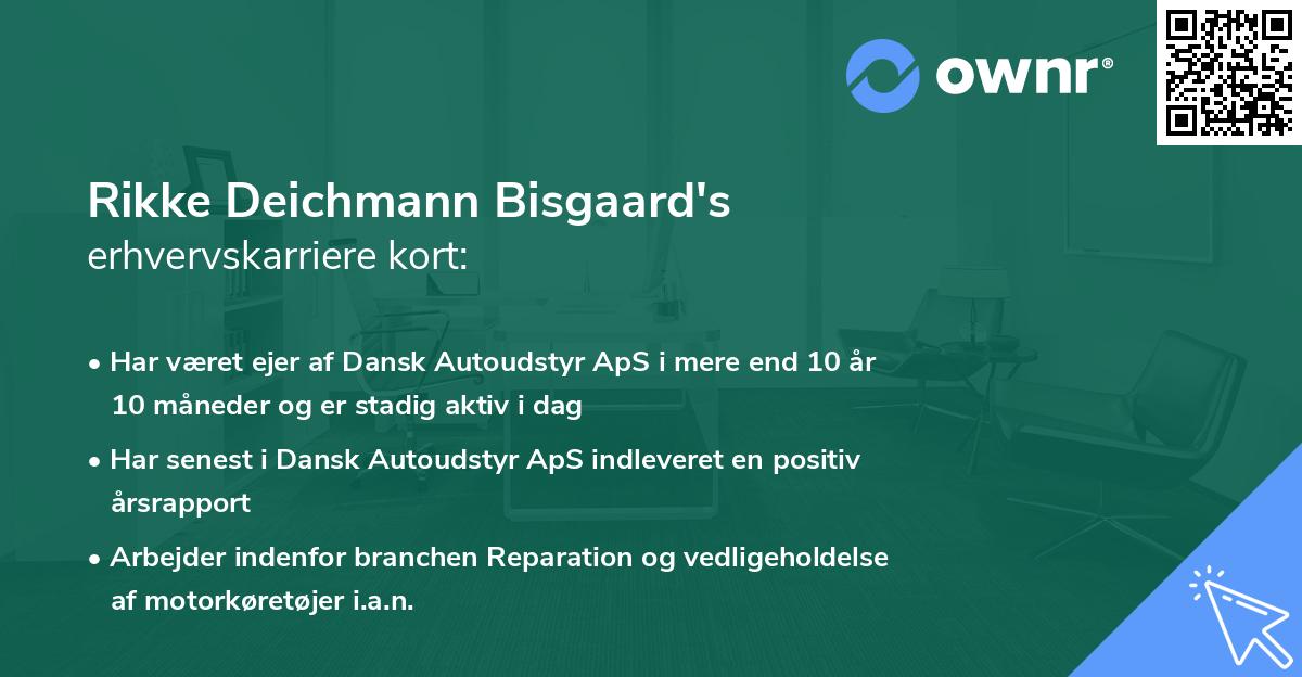 Rikke Deichmann Bisgaard's erhvervskarriere kort