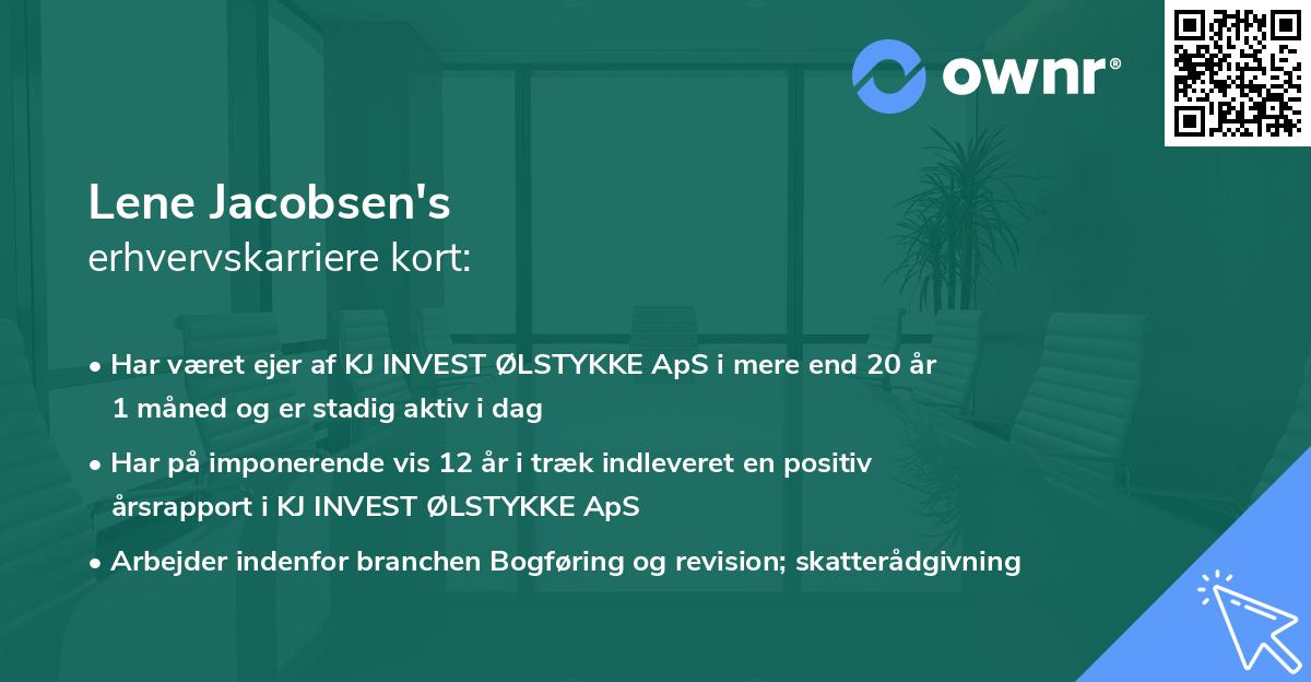 Lene Jacobsen's erhvervskarriere kort