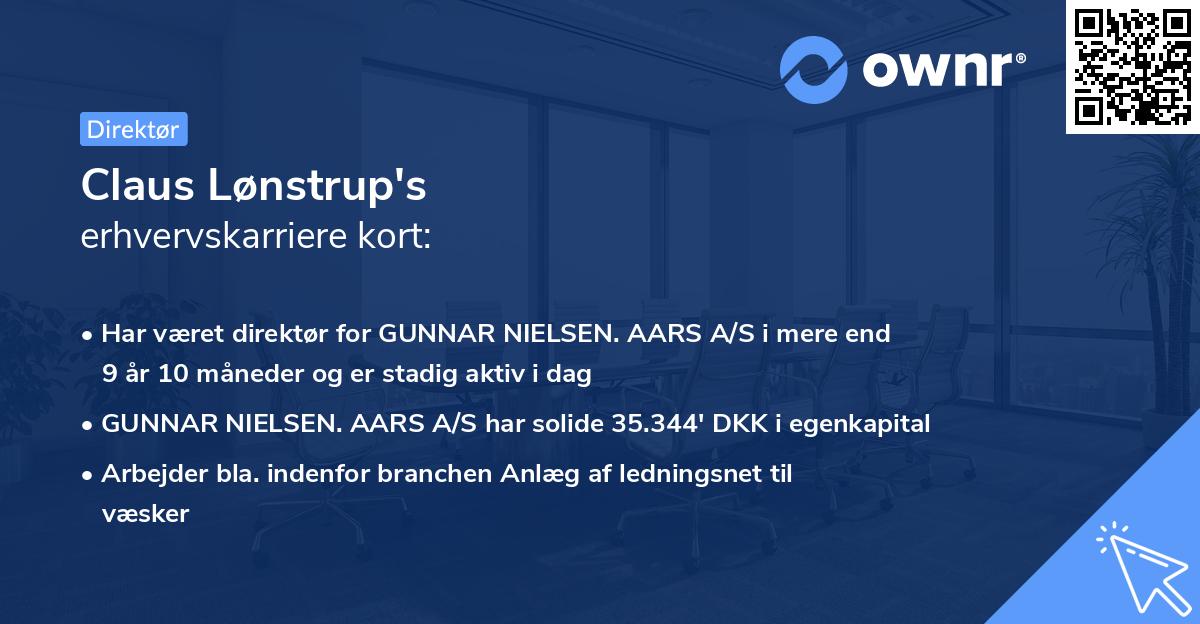 Claus Lønstrup's erhvervskarriere kort
